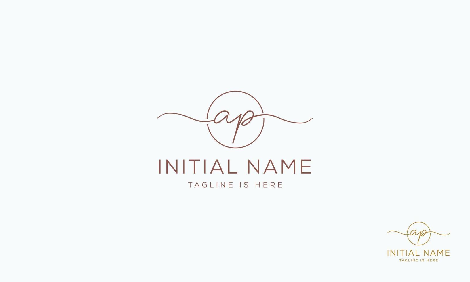 AP P A initial signature logo template. vector