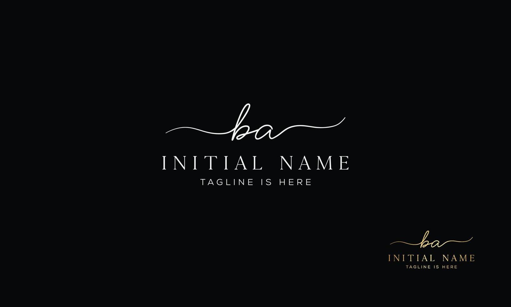 BA A B initial signature logo template. vector