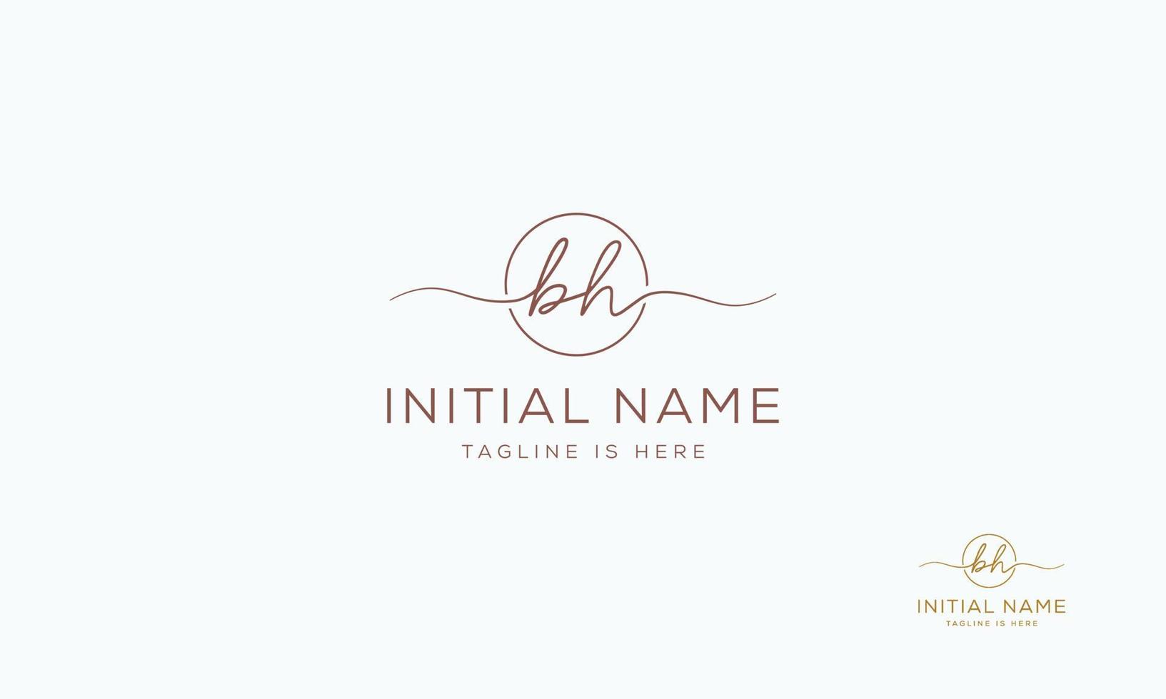 BH H B initial signature logo template. vector