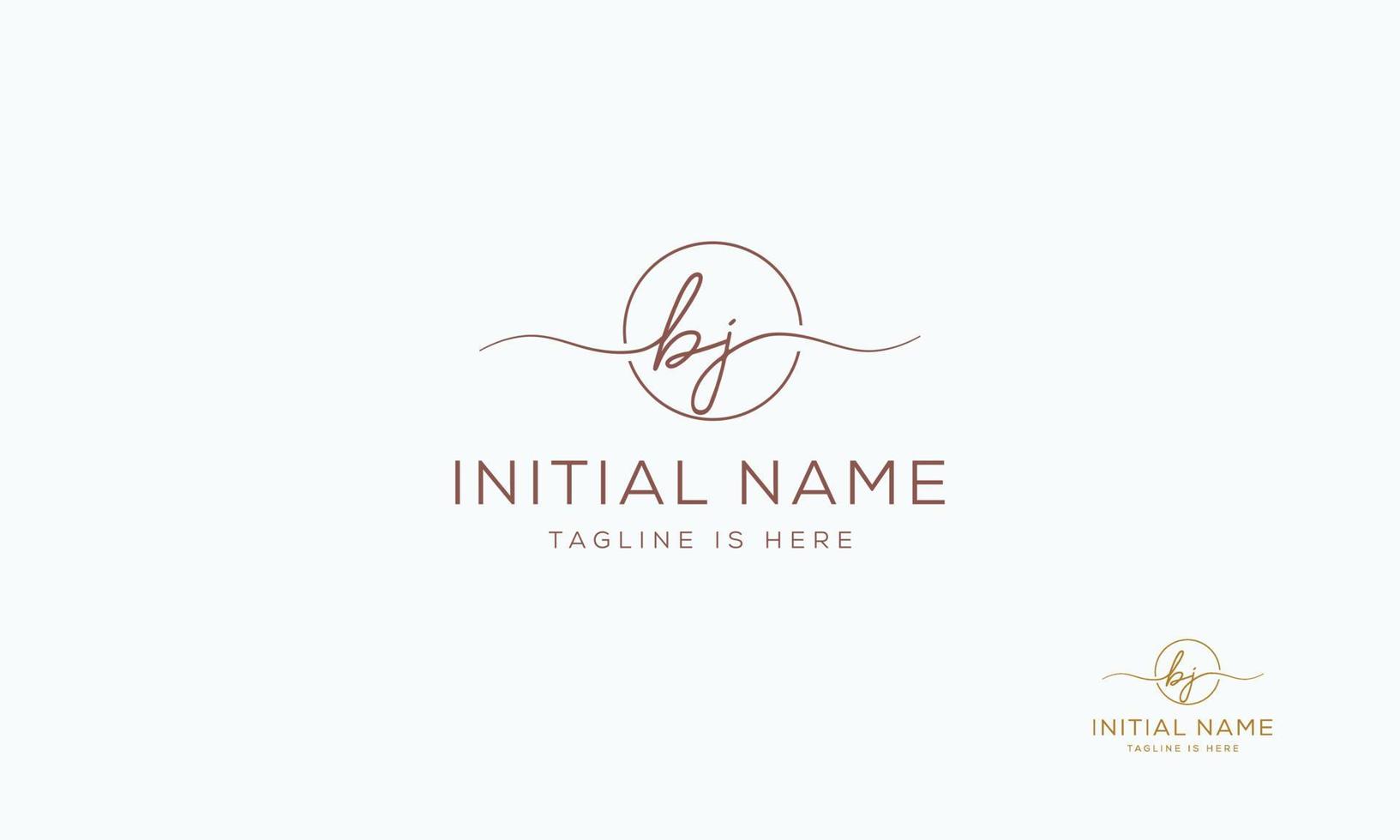 BJ J B initial signature logo template vector