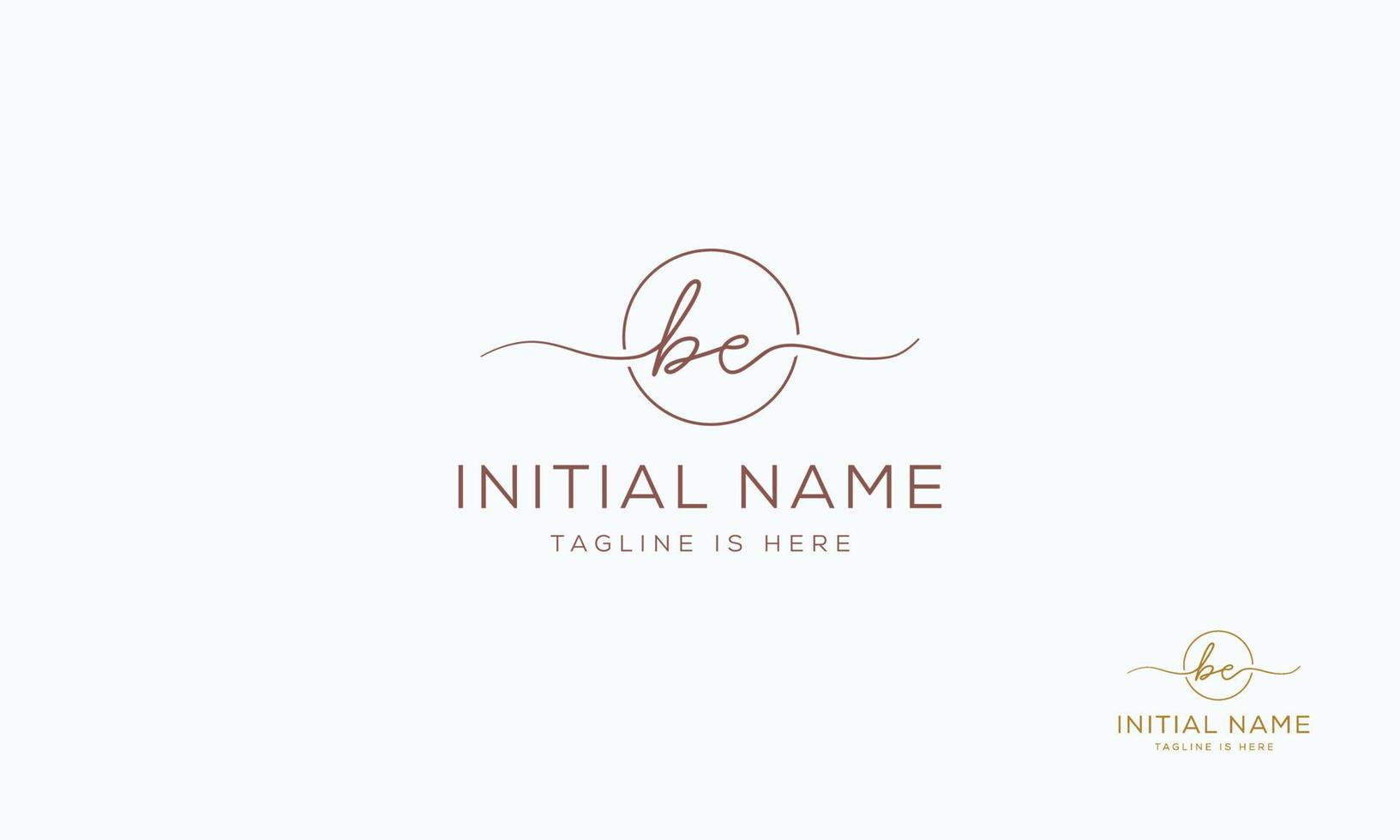 BE E B initial signature logo template. vector