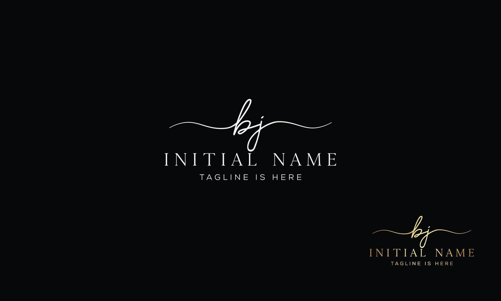 BJ J B initial signature logo template vector
