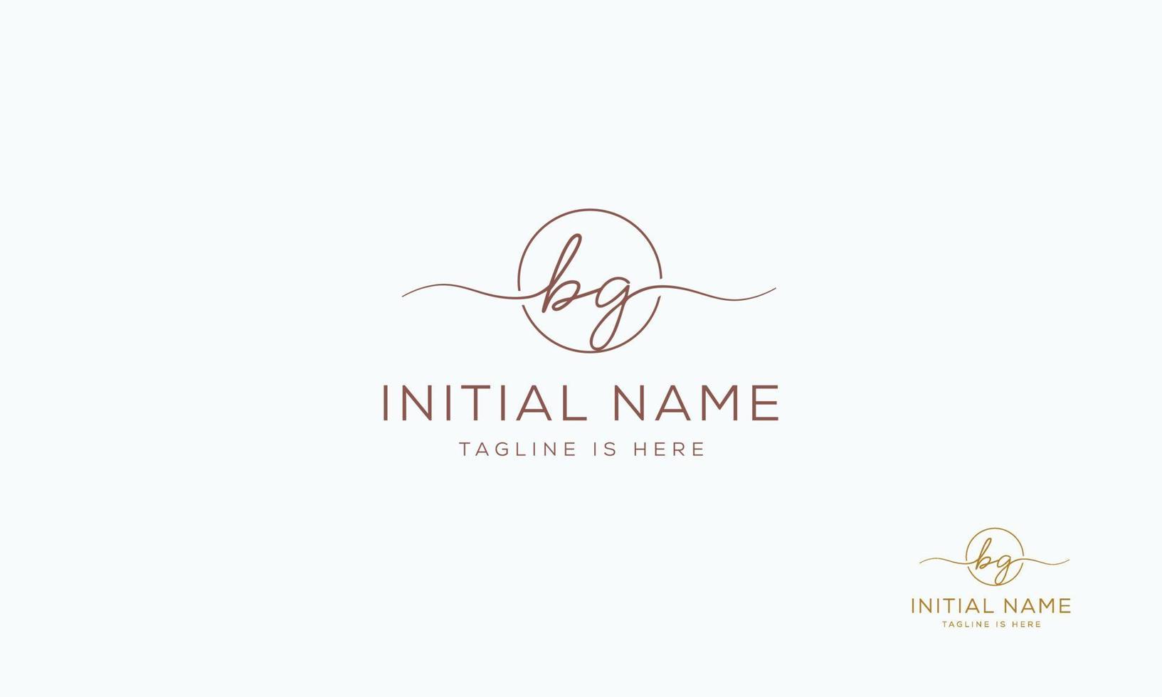 BG G B initial signature logo template. vector
