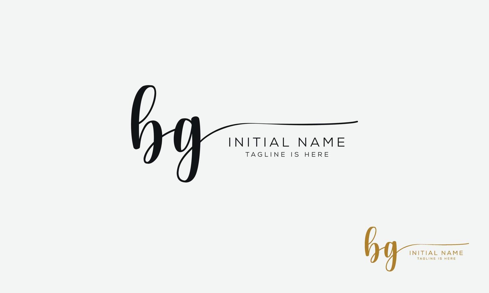 BG G B initial signature logo template. vector