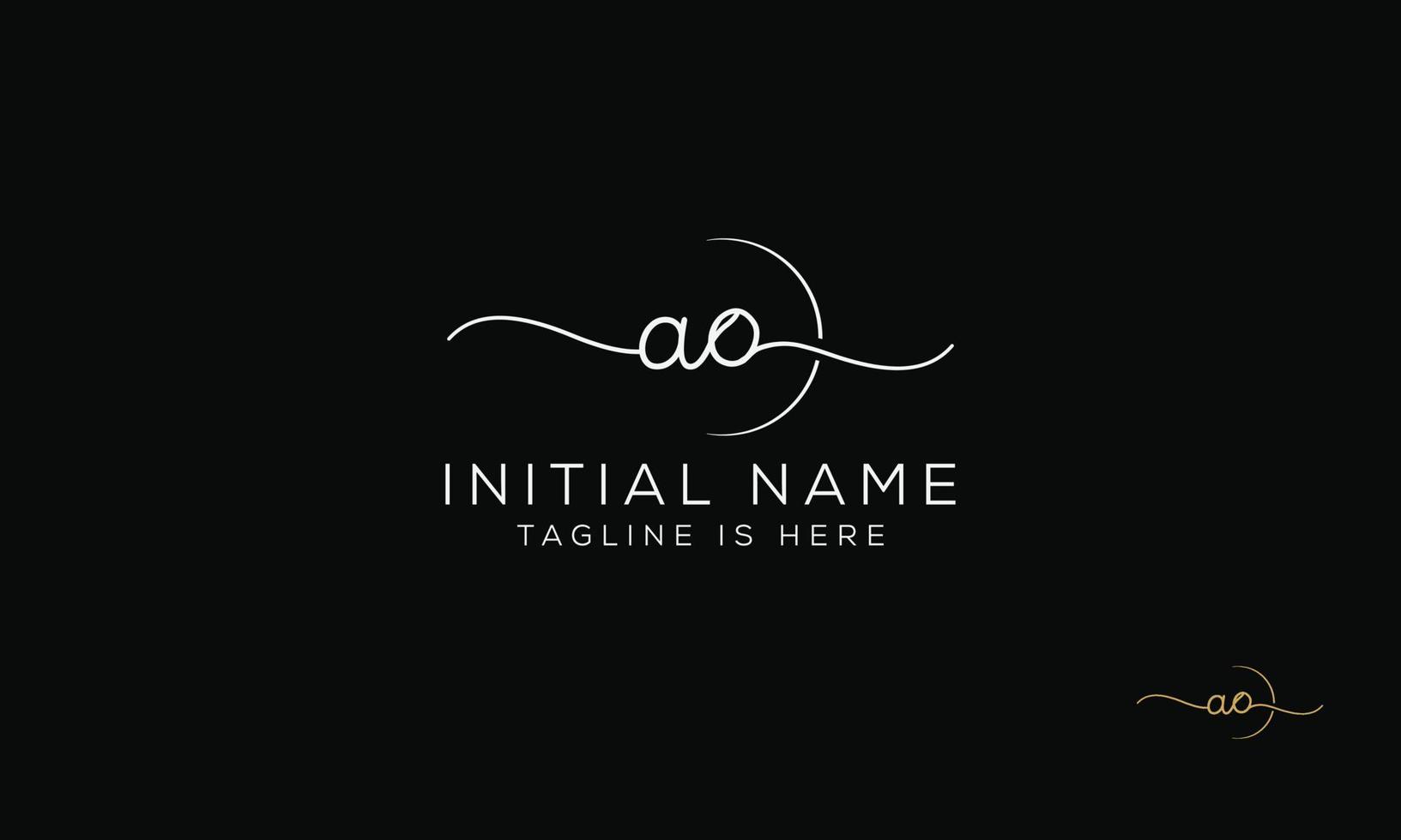 AO O A initial signature logo template. vector