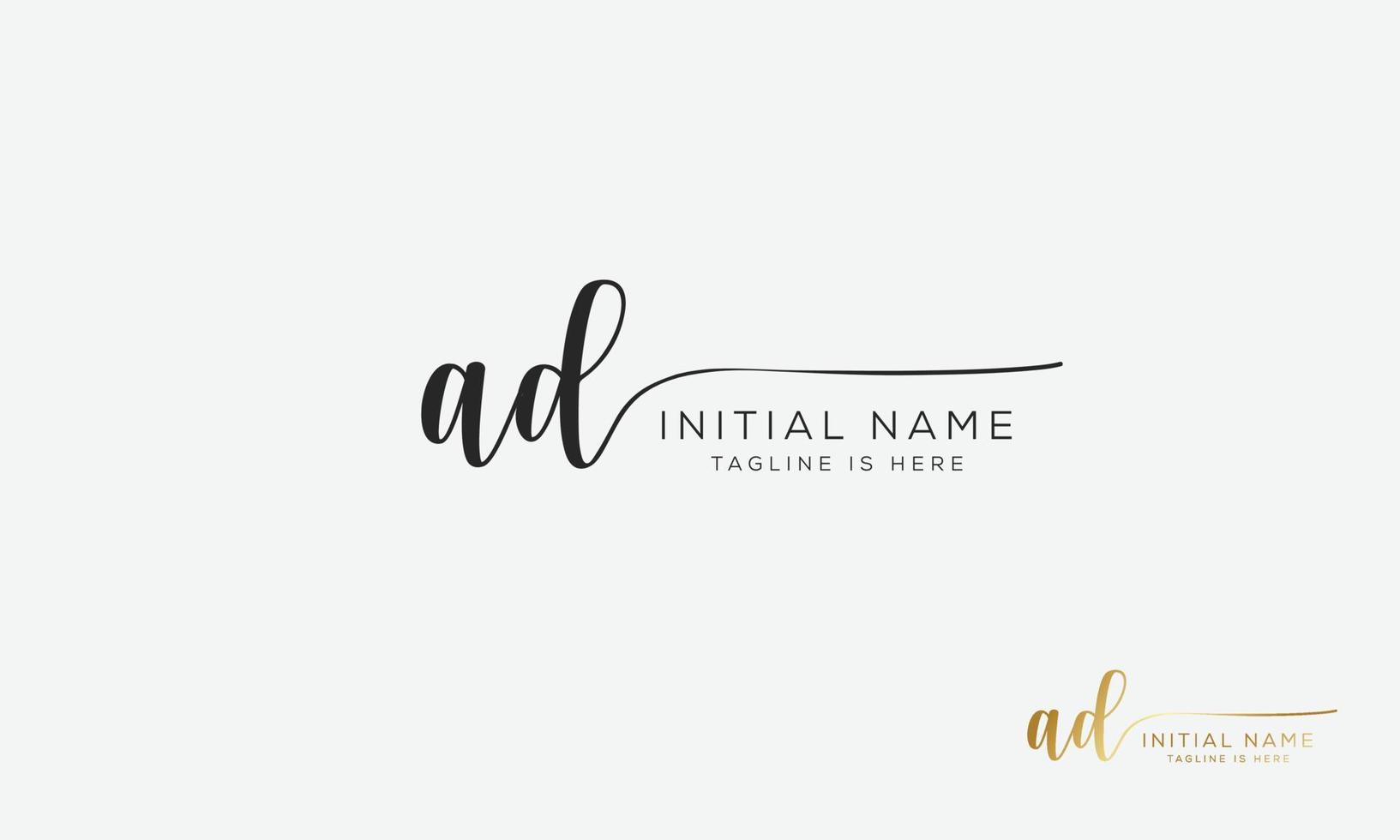 AD D A initial signature logo template. vector