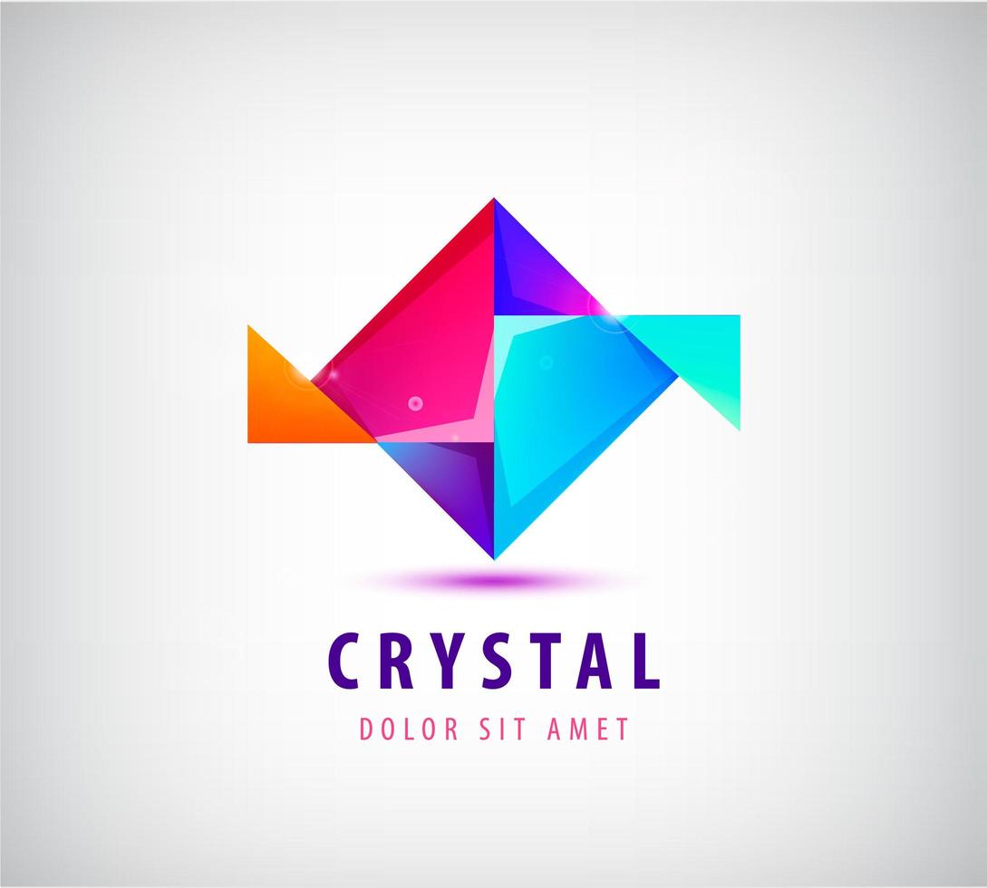 Logotipo de colores 3d abstracto vectorial. geométrico, rótulo comercial de origami. vector