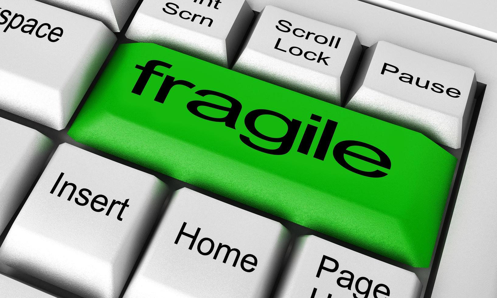 fragile word on keyboard button photo