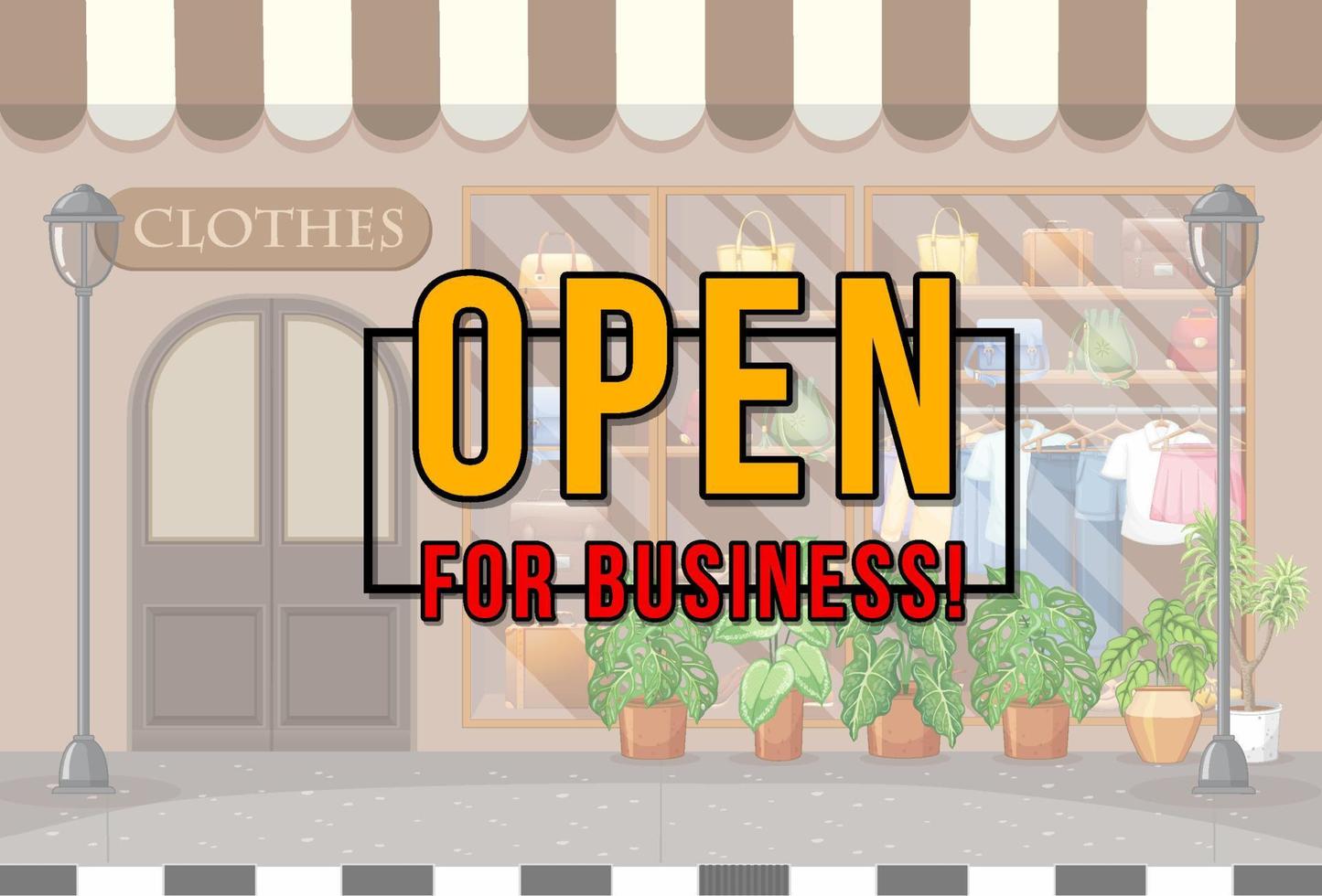 Open for business typography design vector