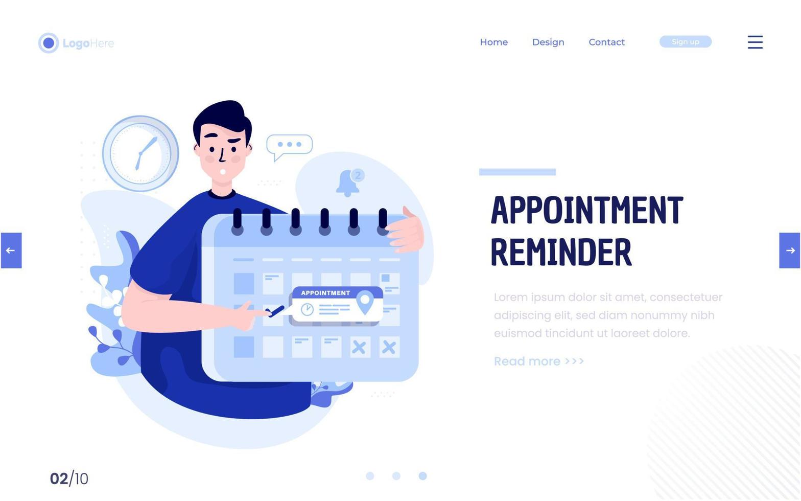 Appointment date reminder flat design vector