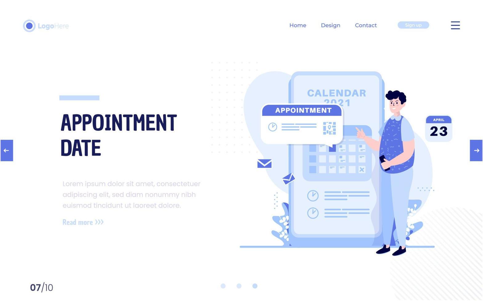 Appoitnment date booking concept vector