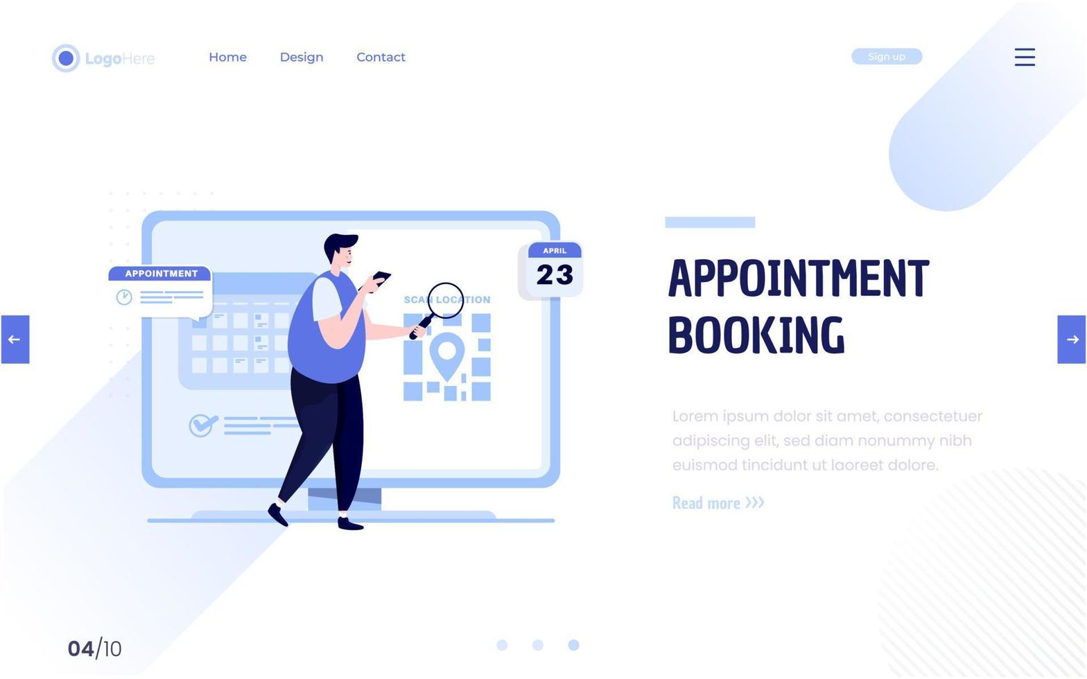 Share location for appoitnment booking concept vector