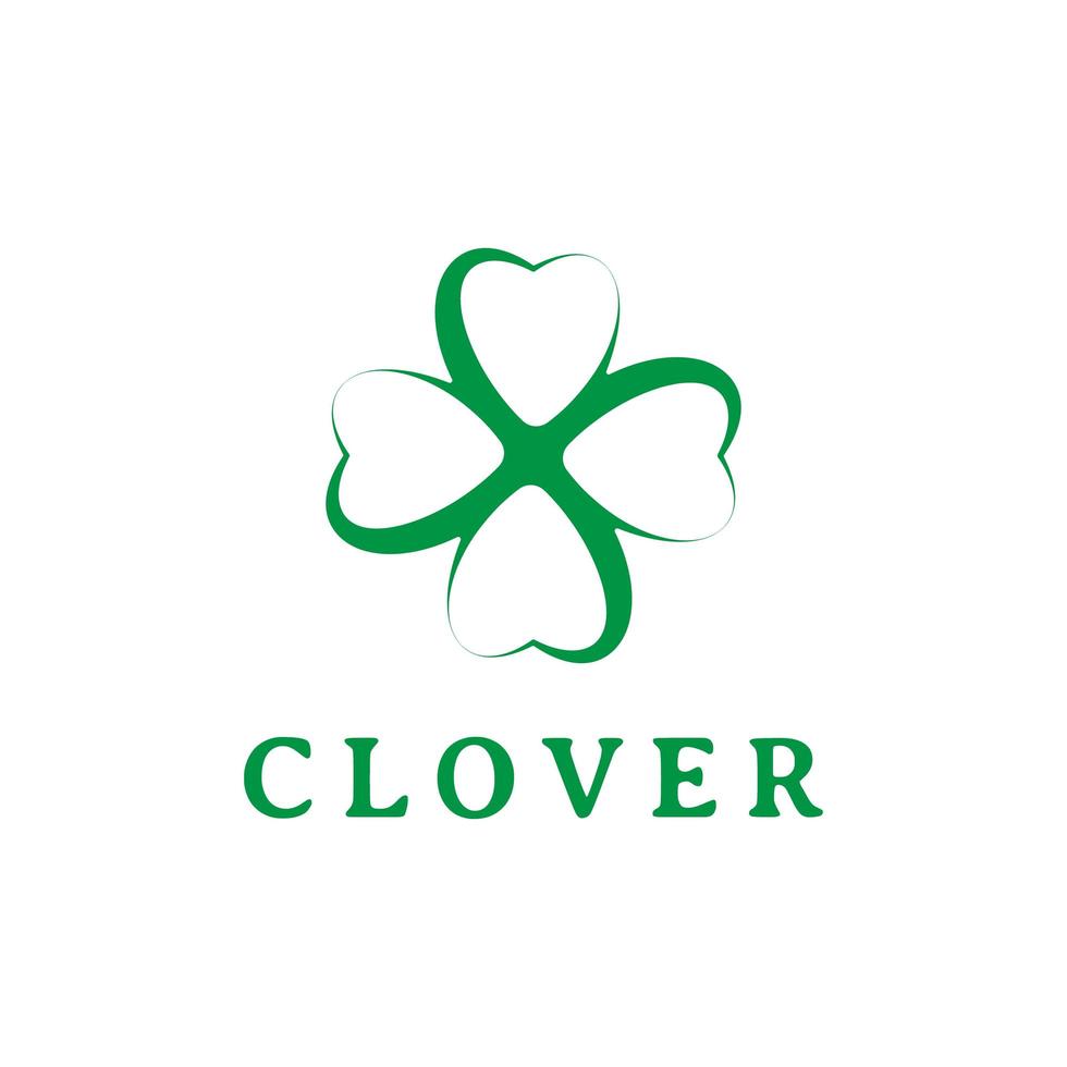 lucky clover logo design vector