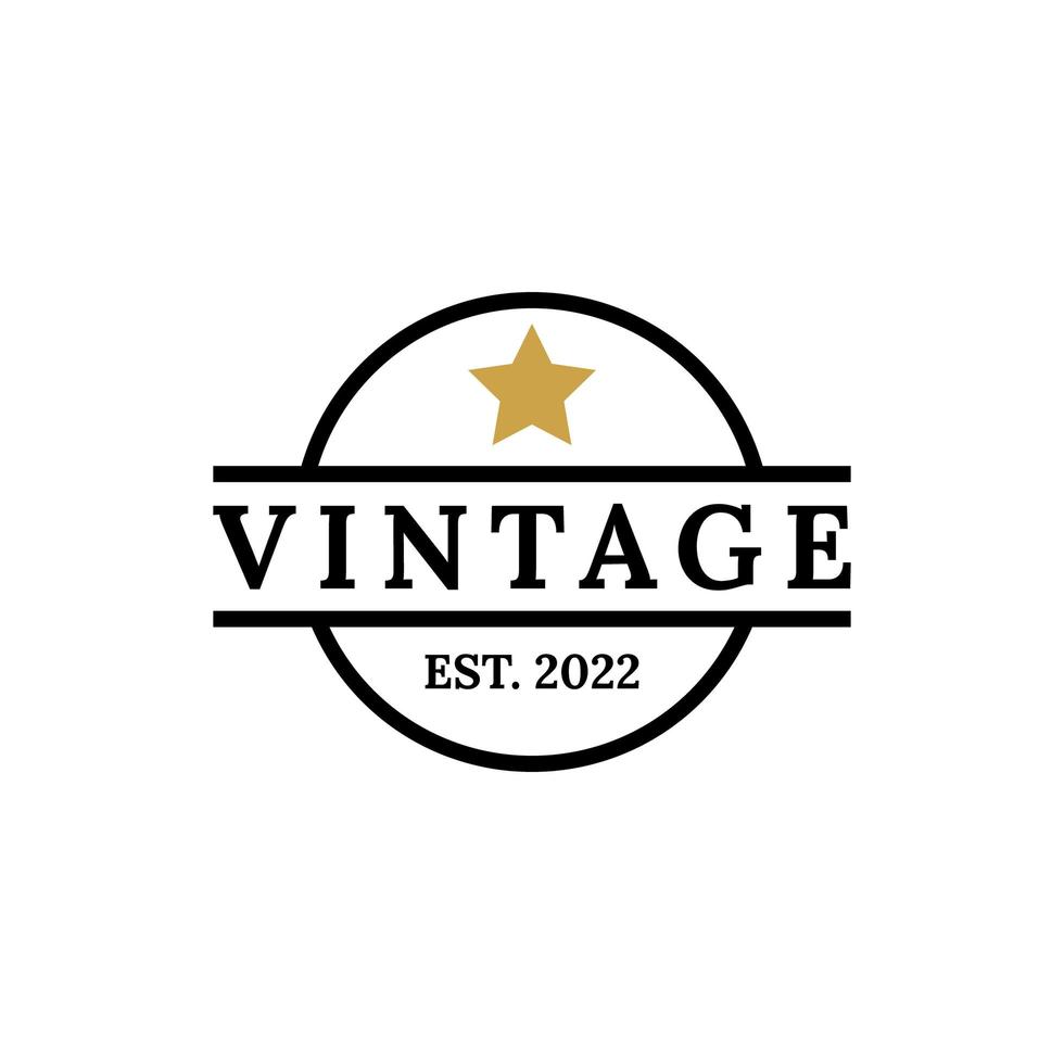 vintage star logo design vector