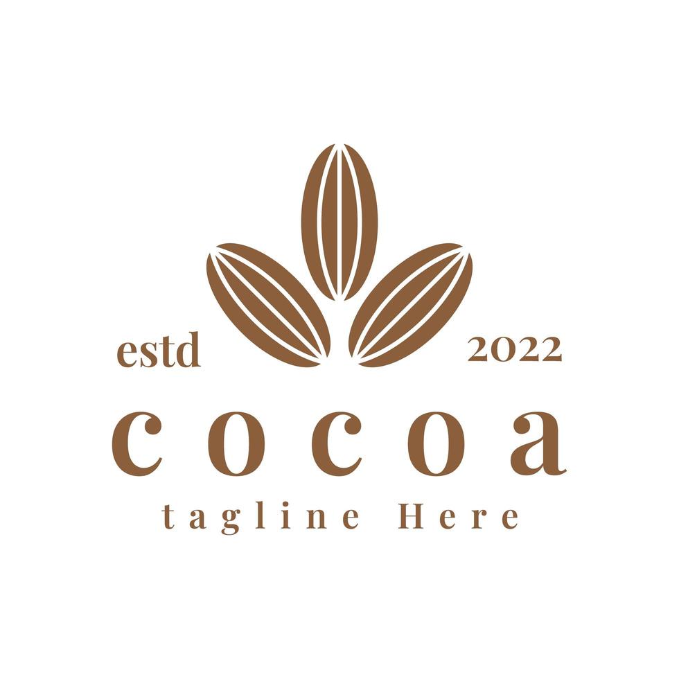 diseño de logotipo vintage de cacao vector