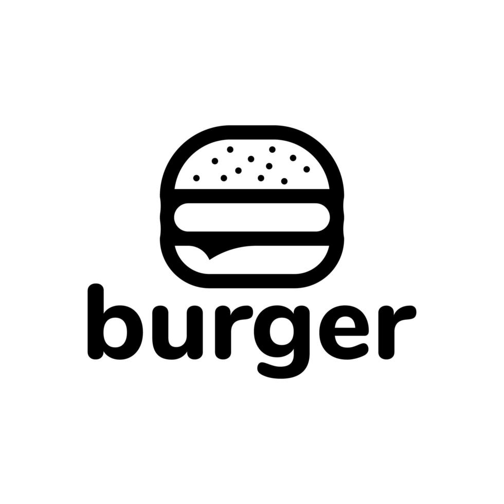 simple burger logo design vector