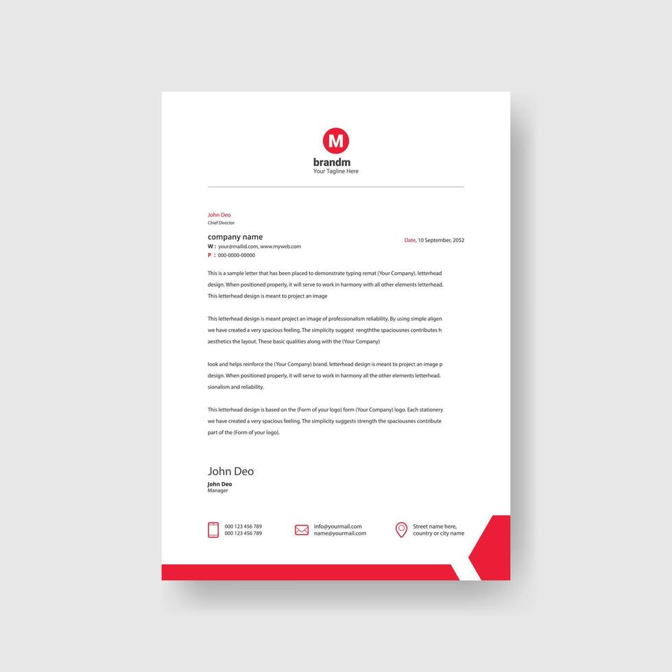 simple creative identity business letterhead design template vector