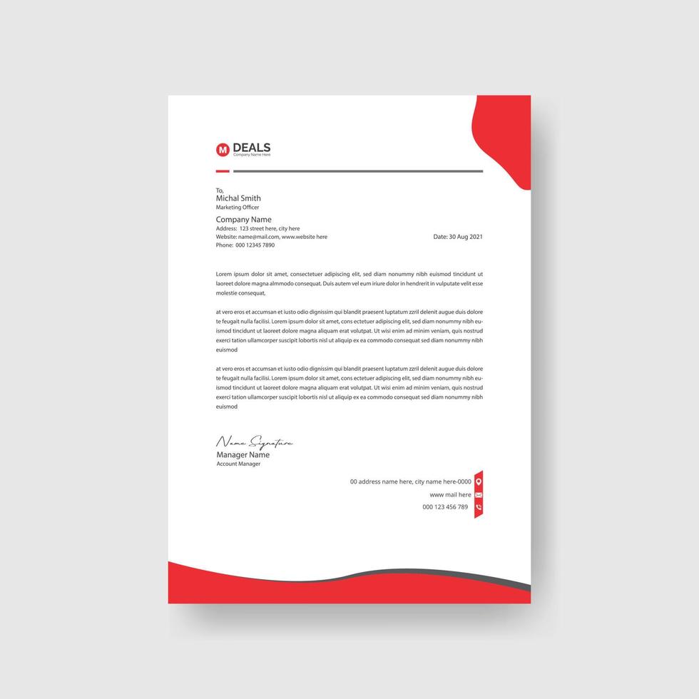 professional business letterhead design template vector