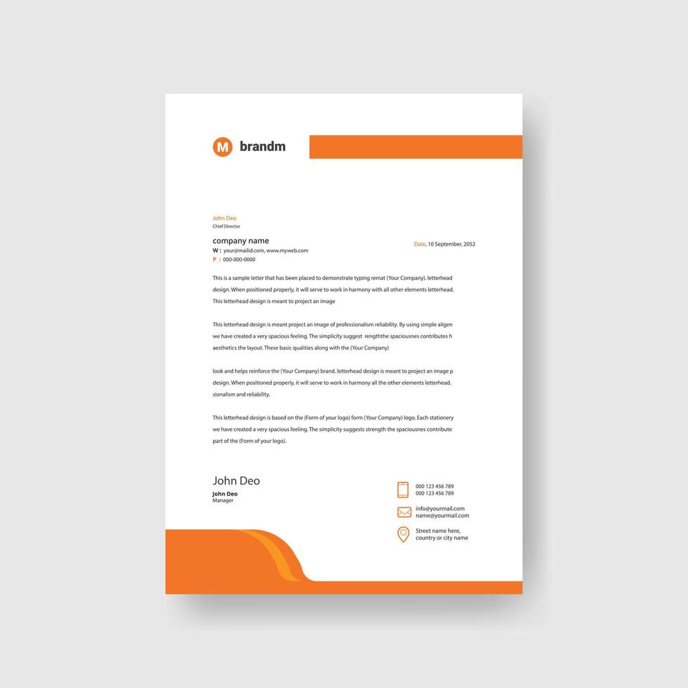 letterhead design template vector