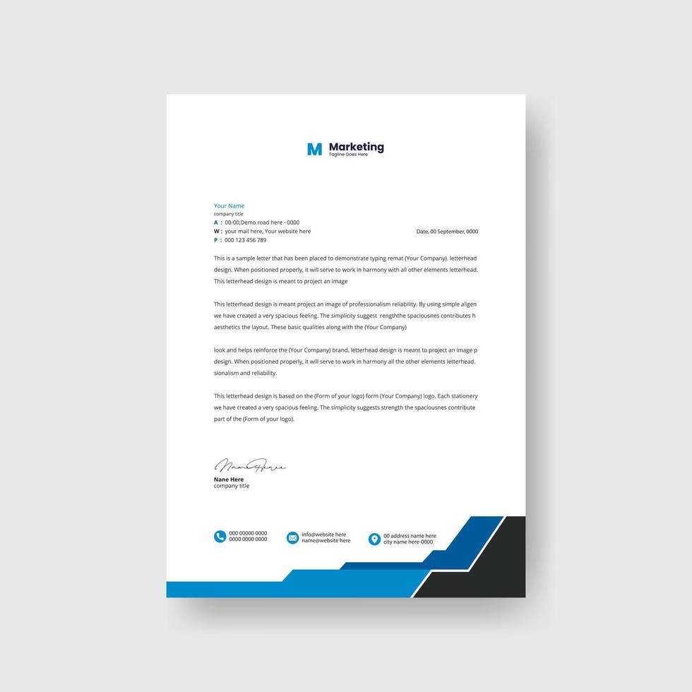 letterhead design template vector