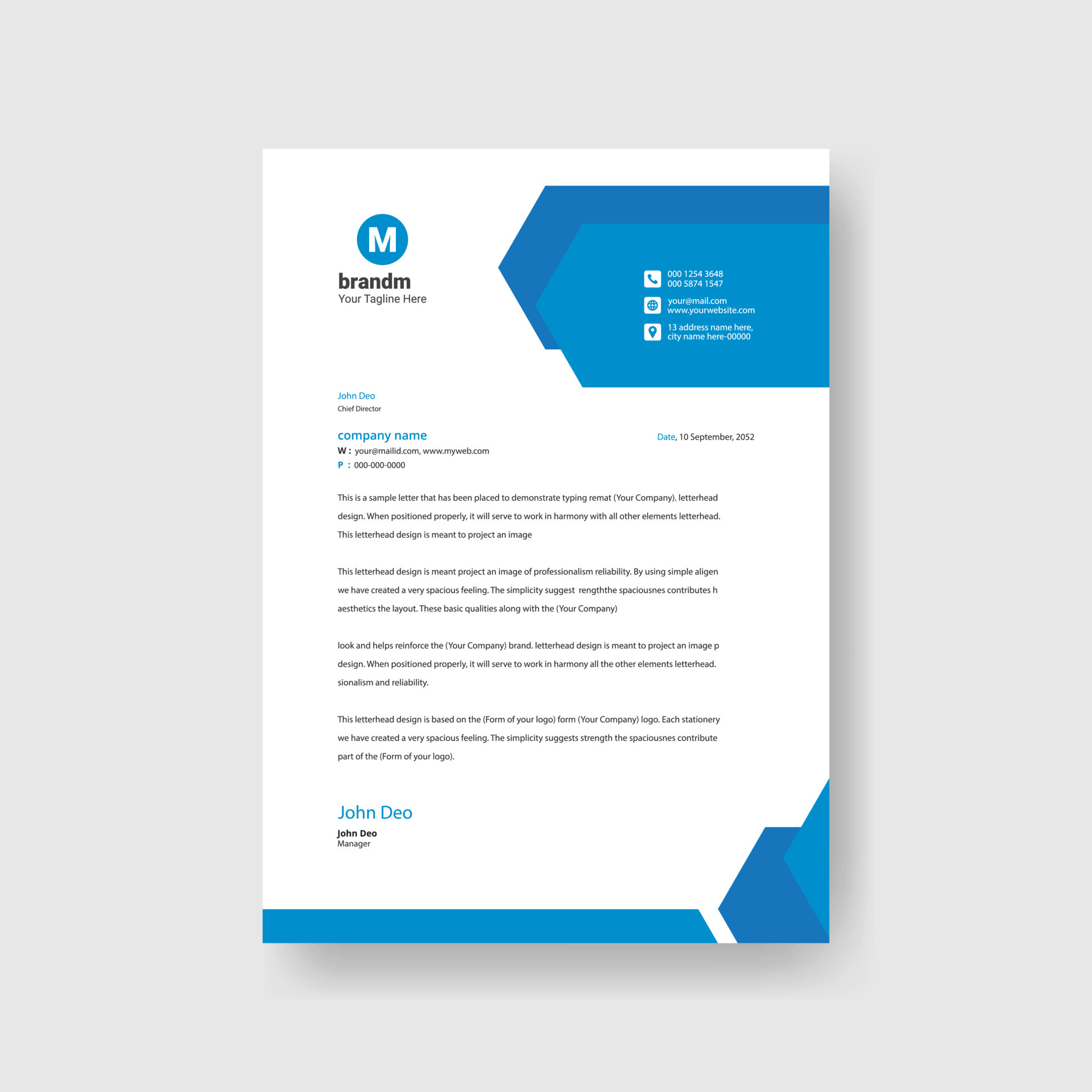 corporate business agency letterhead design template 5961126 Vector Art