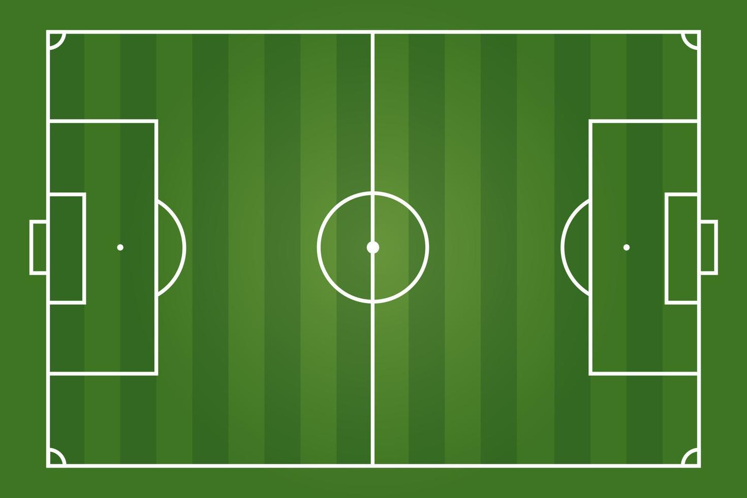 Top view of green football pitch or soccer field vector