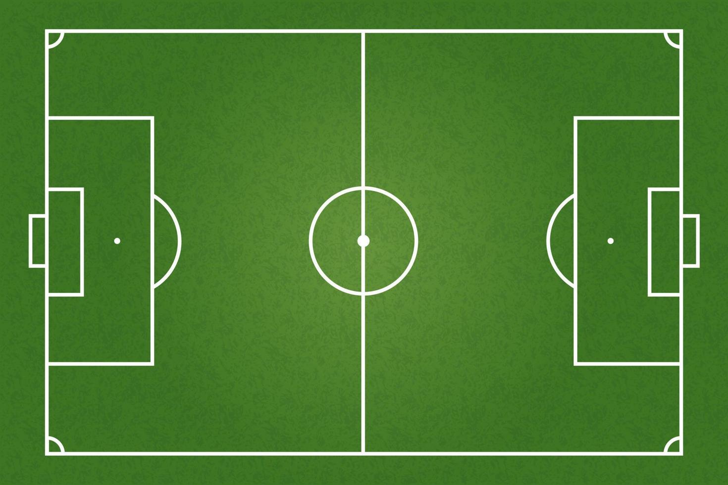 Top view of green football pitch or soccer field vector