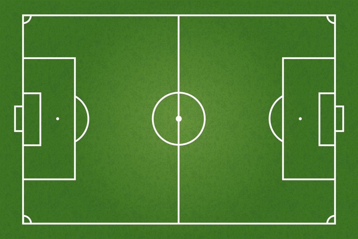 Top view of green football pitch or soccer field vector