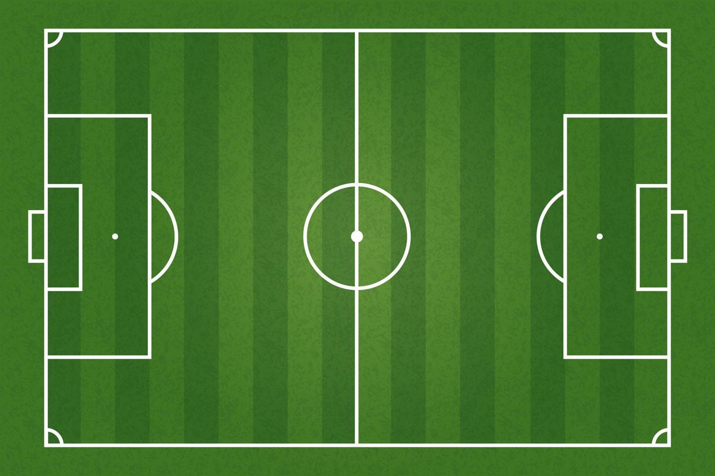 Top view of green football pitch or soccer field vector