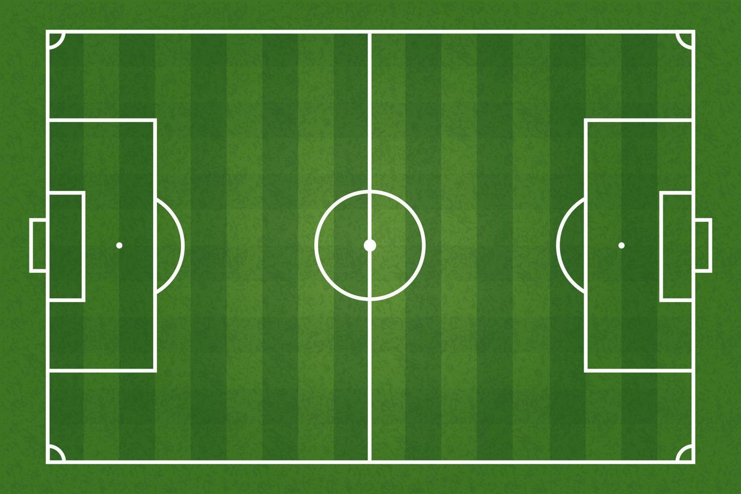 Top view of green football pitch or soccer field vector