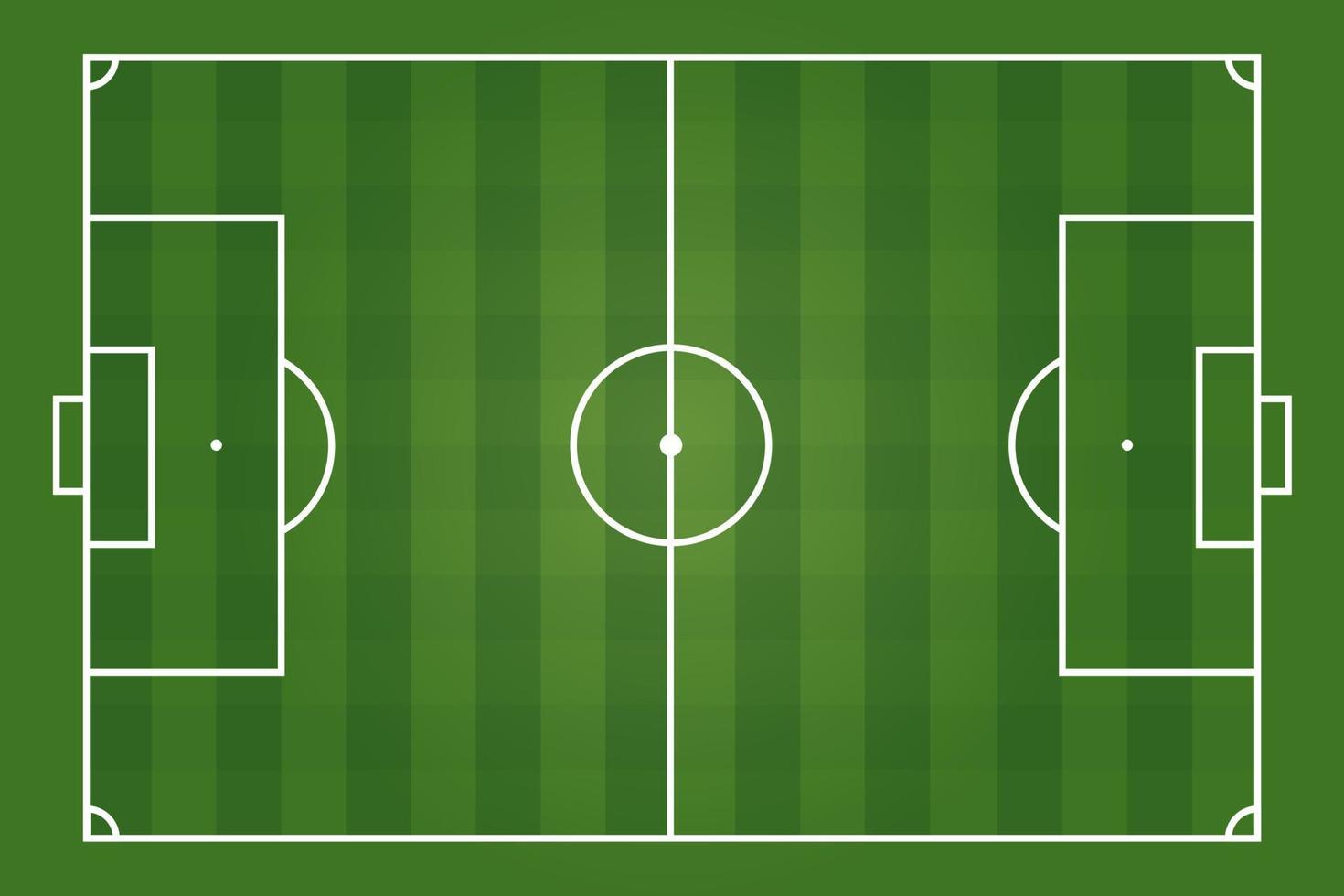 Top view of green football pitch or soccer field vector