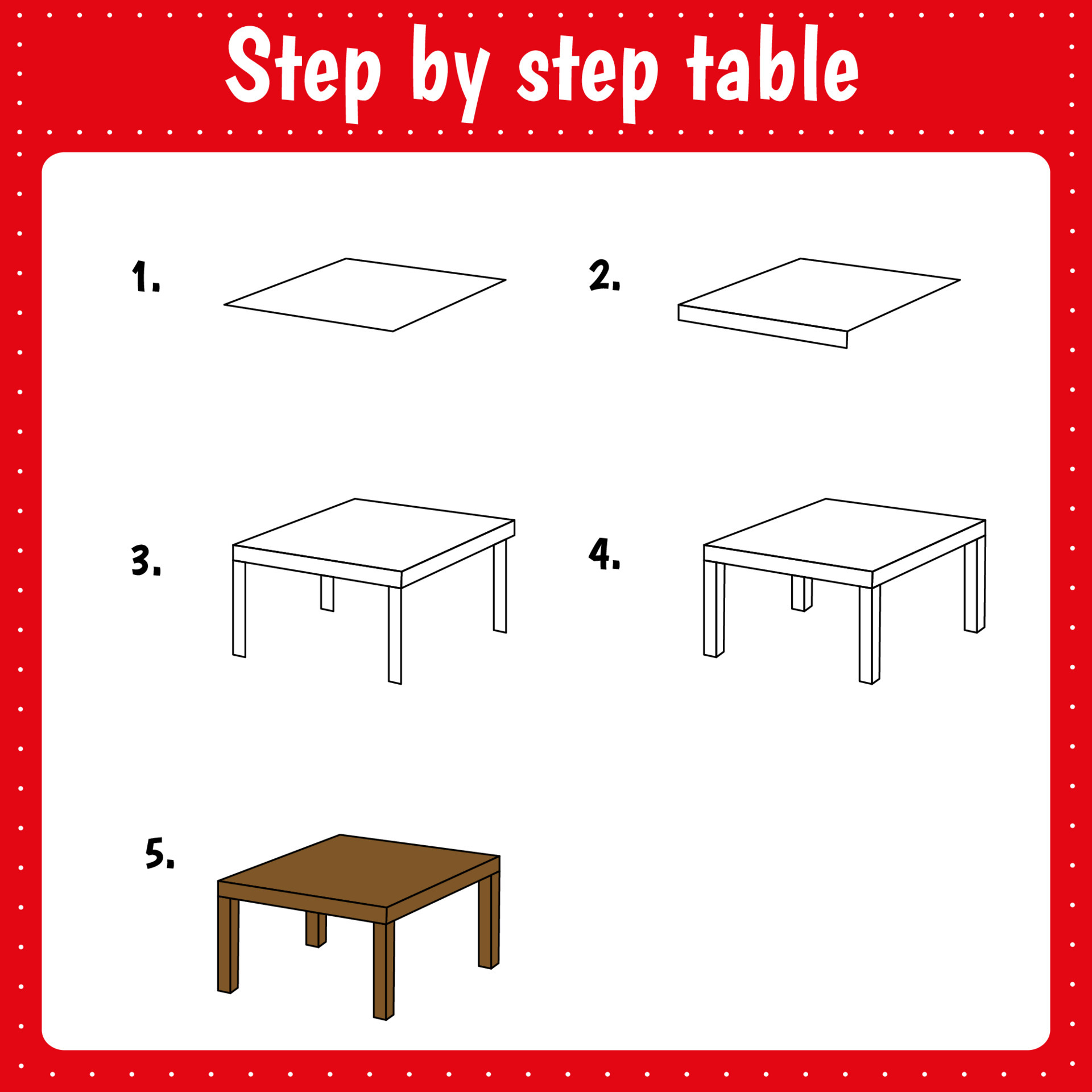 How to Draw a Table for Kids  Drawing tutorial, Easy drawings, Drawings