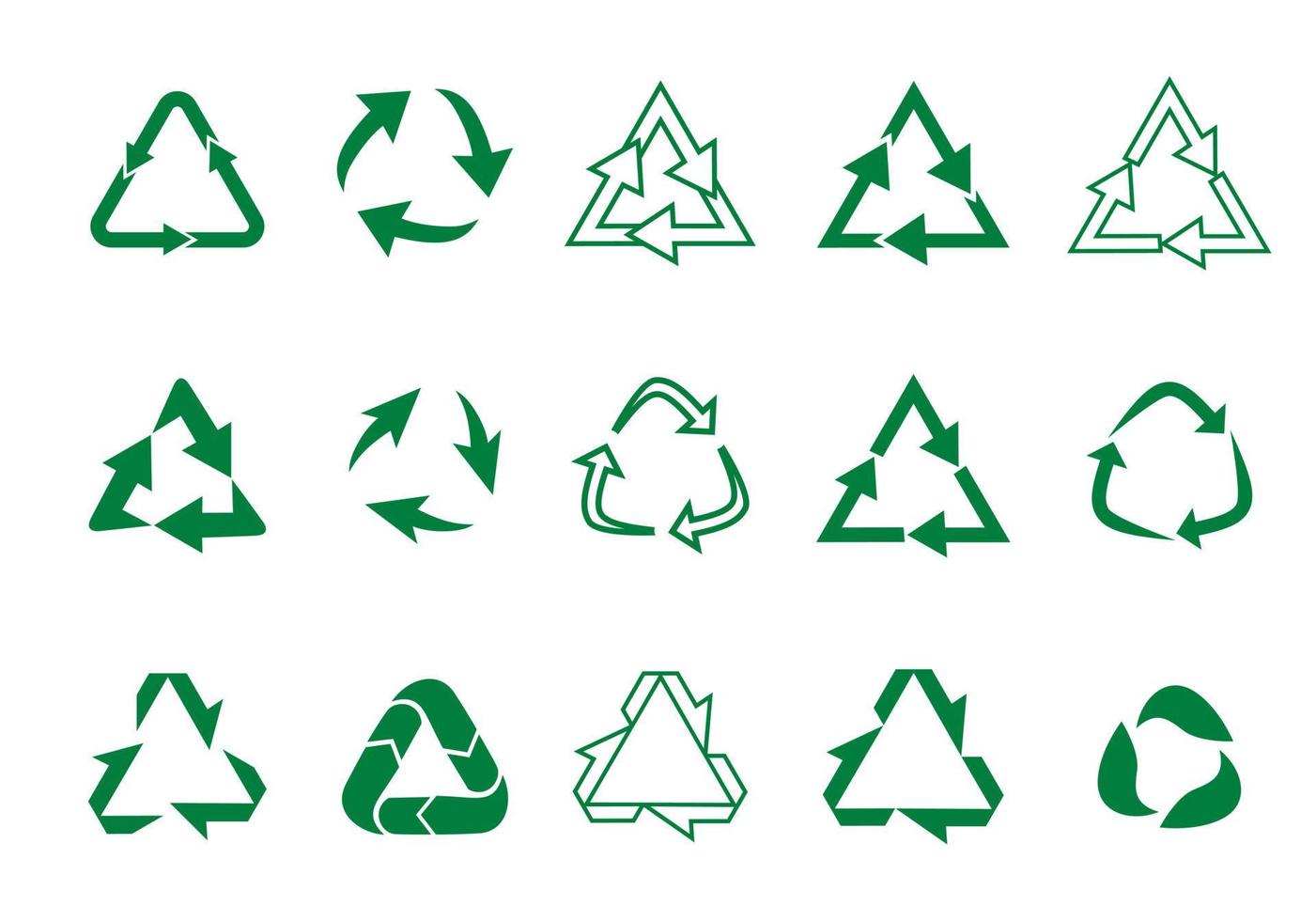 Green circular arrows. Vector Icons.