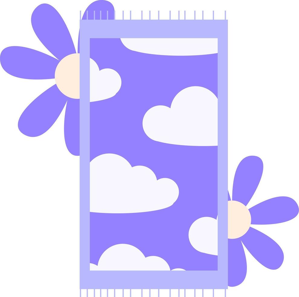Cute Sajadah with Flowers Decoration Illustration vector