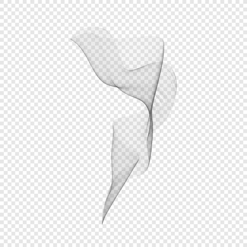Smoke. Black isolated cigarette vapor. Steam transparent effect. Vector eps illustration on white background
