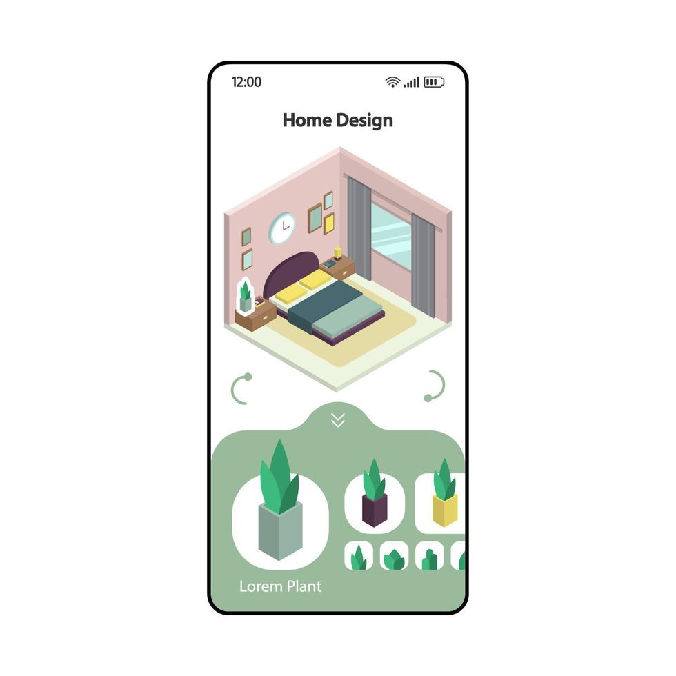 Home design and remodeling app smartphone interface vector ...