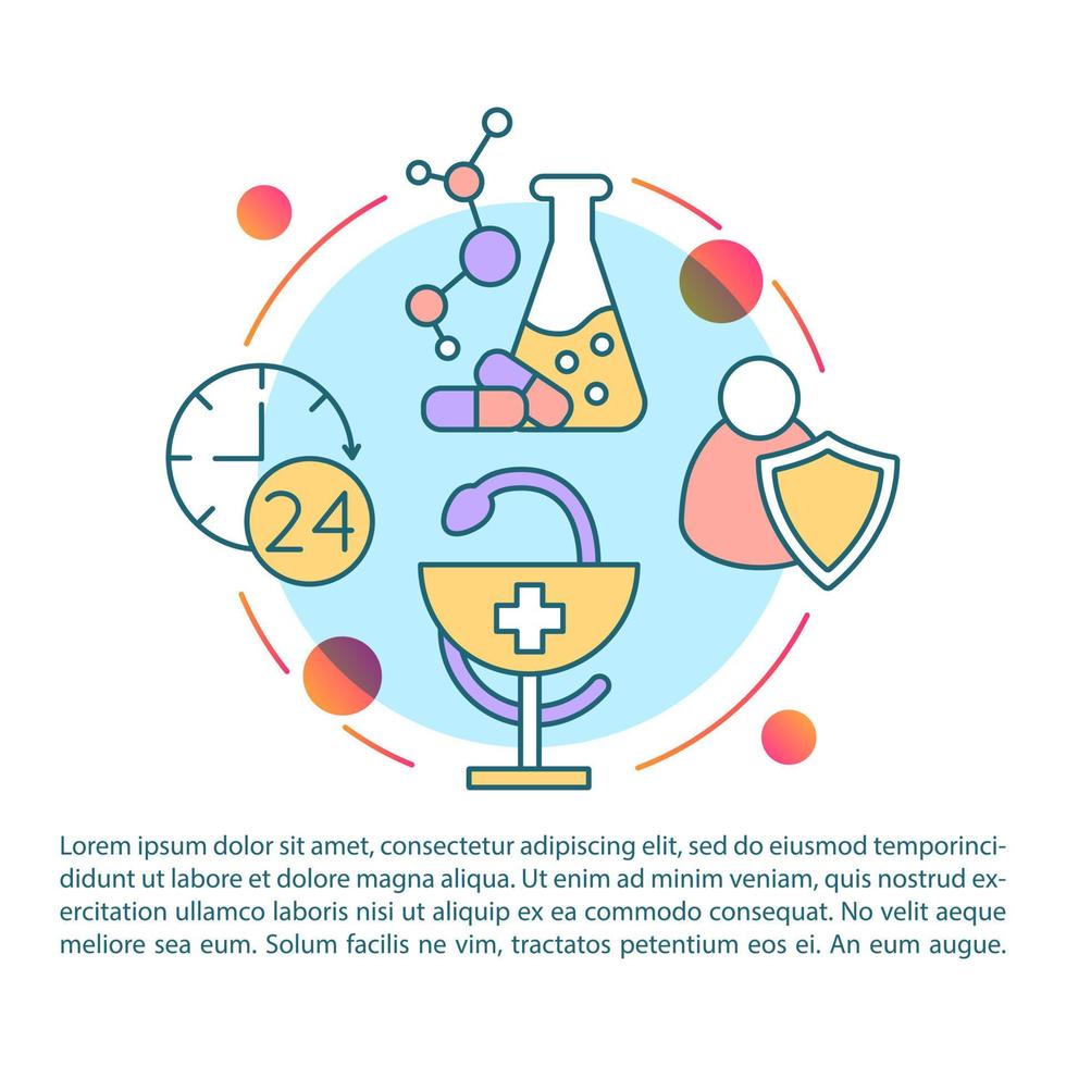 Poison safety article page vector template. Toxin antidote research. Brochure, magazine, booklet design element with linear icons and text boxes. Print design. Concept illustrations with text space