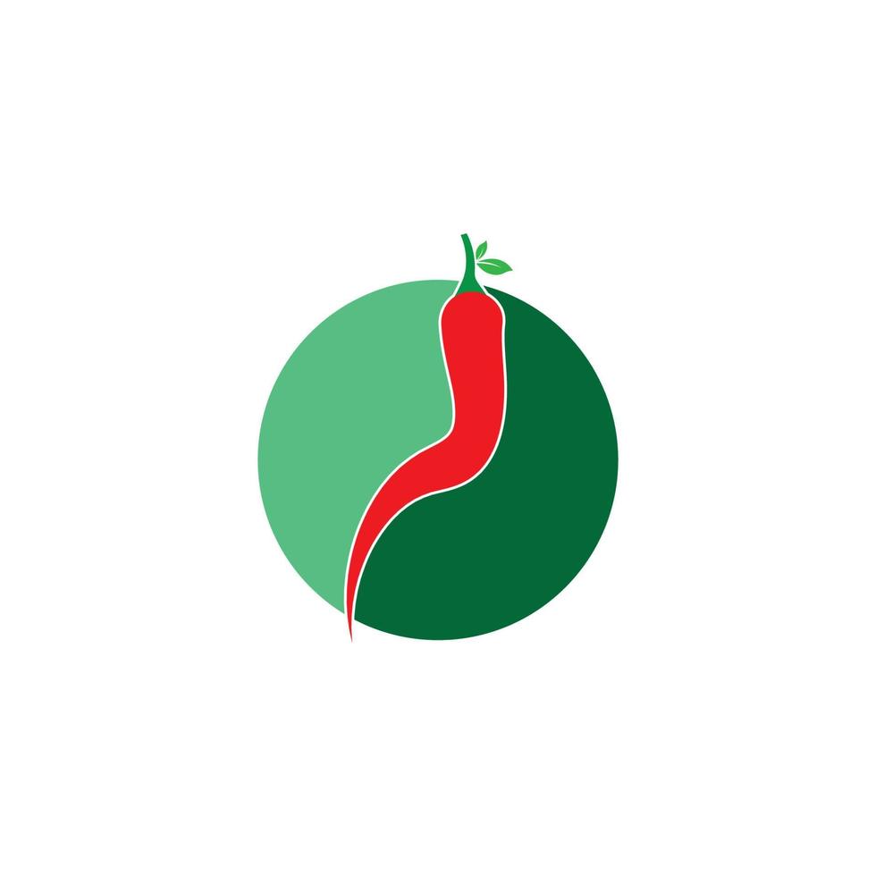 Red hot natural chili icon vector Illustration