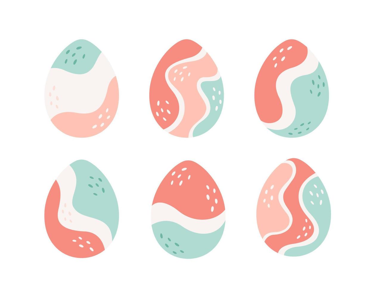 Easter eggs collection. Painted eggs. Happy Easter. Hand drawn vector