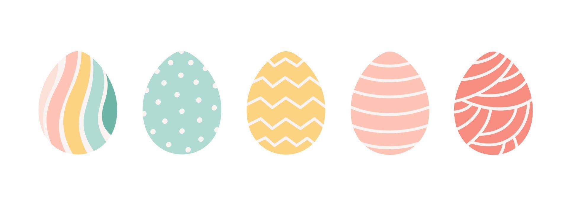 colección de huevos de pascua. huevos pintados. Felices Pascuas. dibujado a mano vector