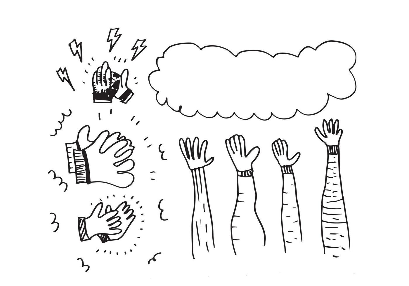 Applause hand draw on white background.vector illustration. vector