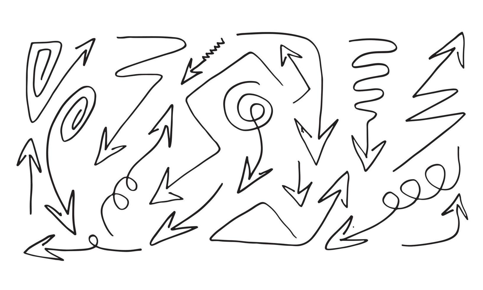hand drawn vector arrows set on white background.vector EPS