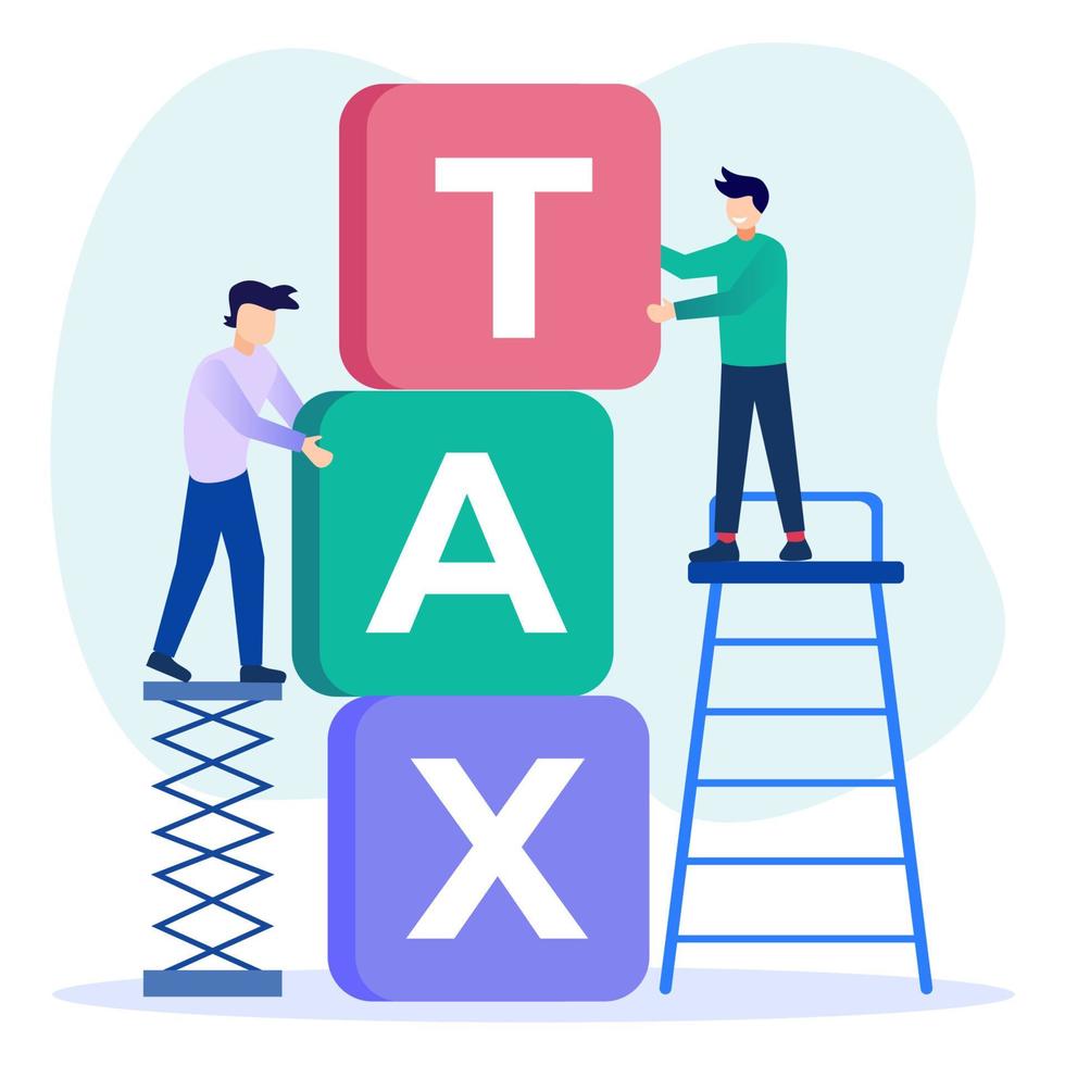 Illustration vector graphic cartoon character of pay taxes
