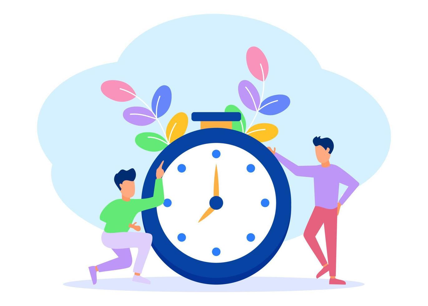 Illustration vector graphic cartoon character of time management