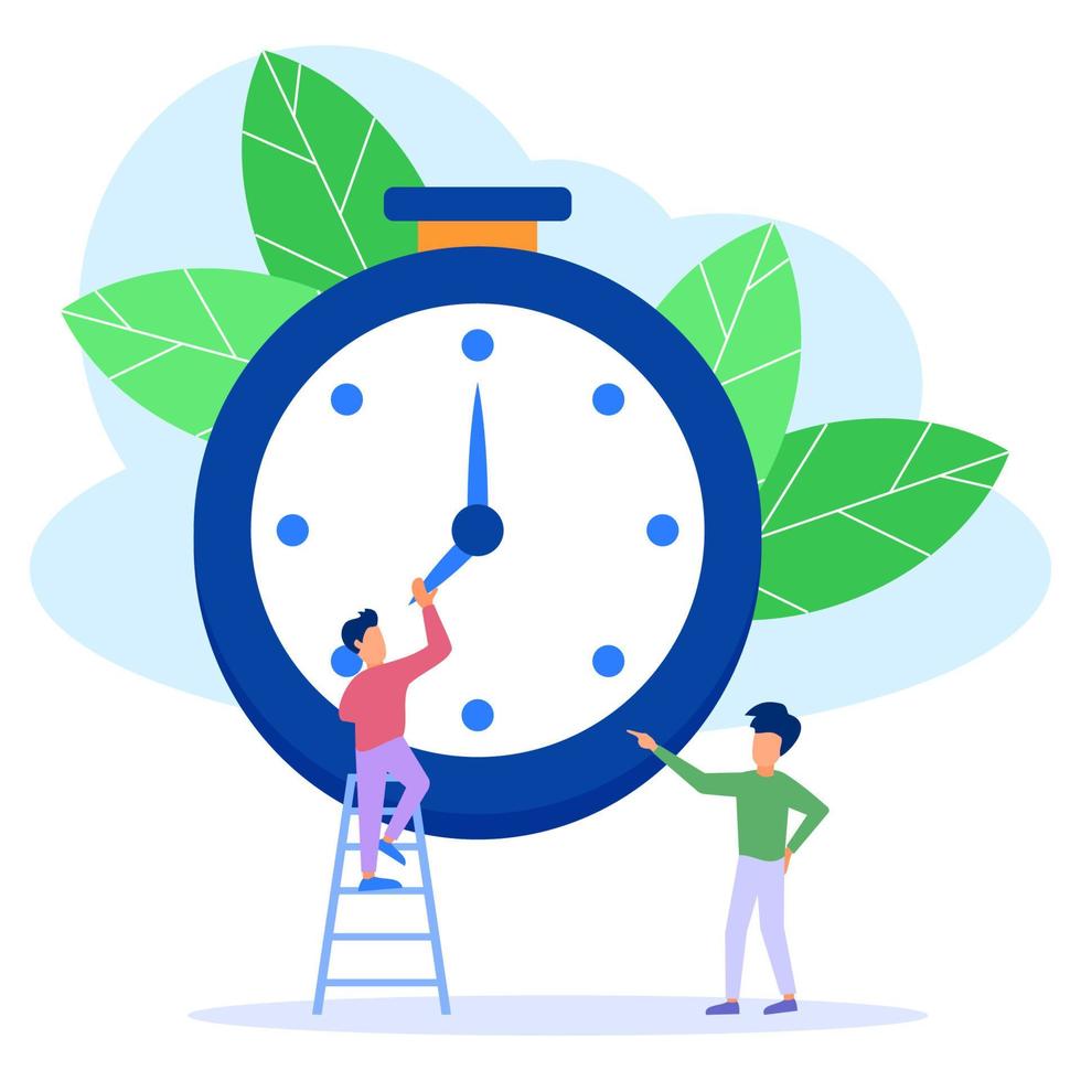 Illustration vector graphic cartoon character of time management