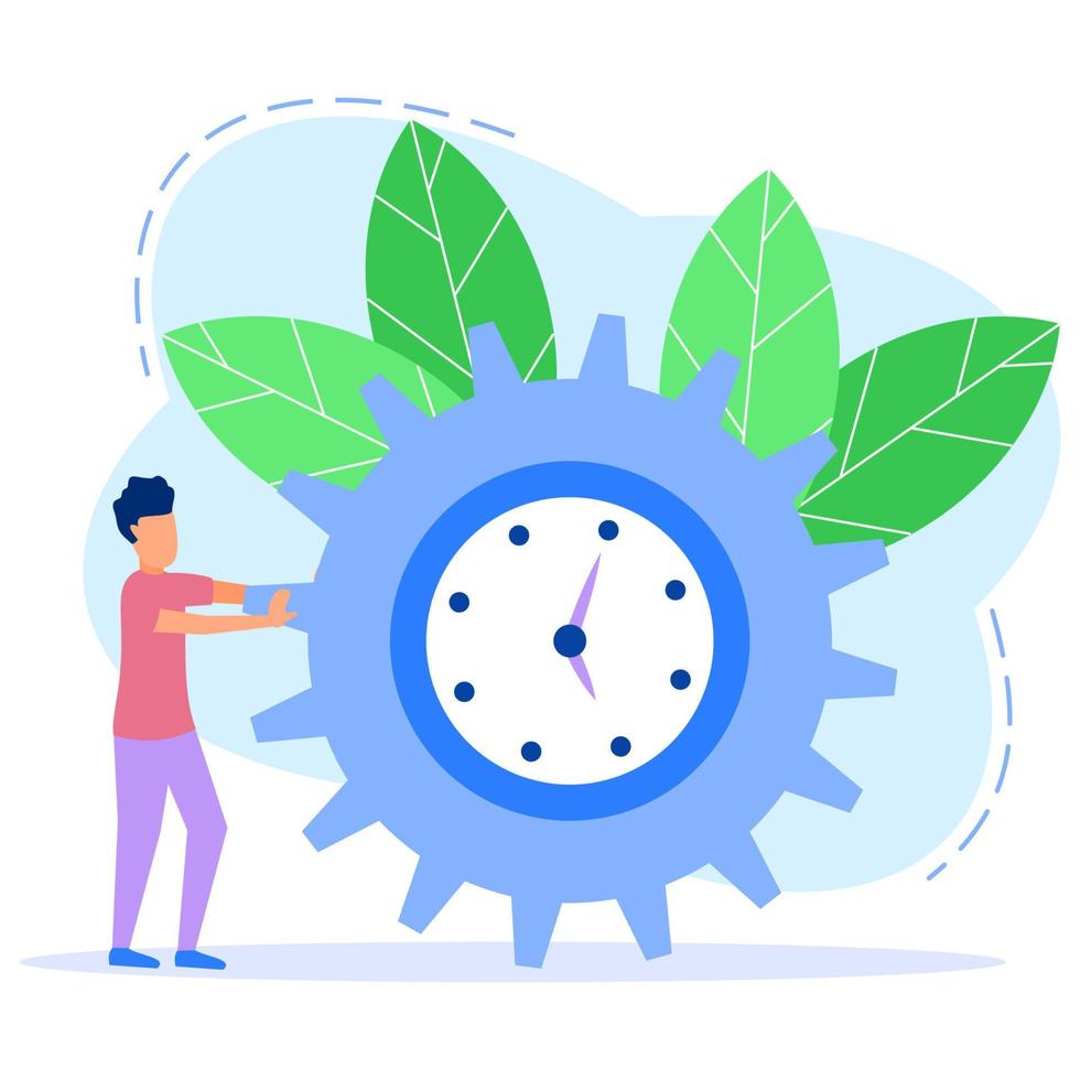 Illustration vector graphic cartoon character of time management