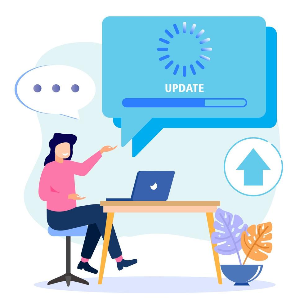 Illustration vector graphic cartoon character of system update