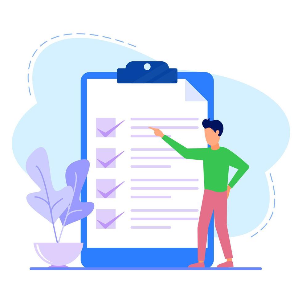 Illustration vector graphic cartoon character of checklist