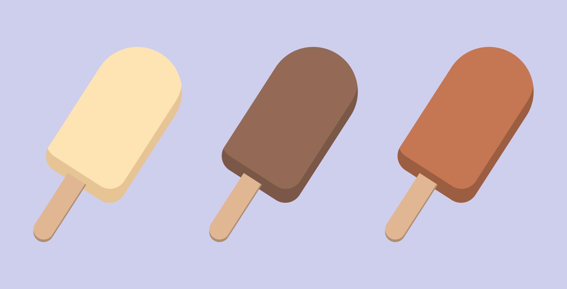 Set vector ice creame. Food illustration. Decorative cute elements. Summer.