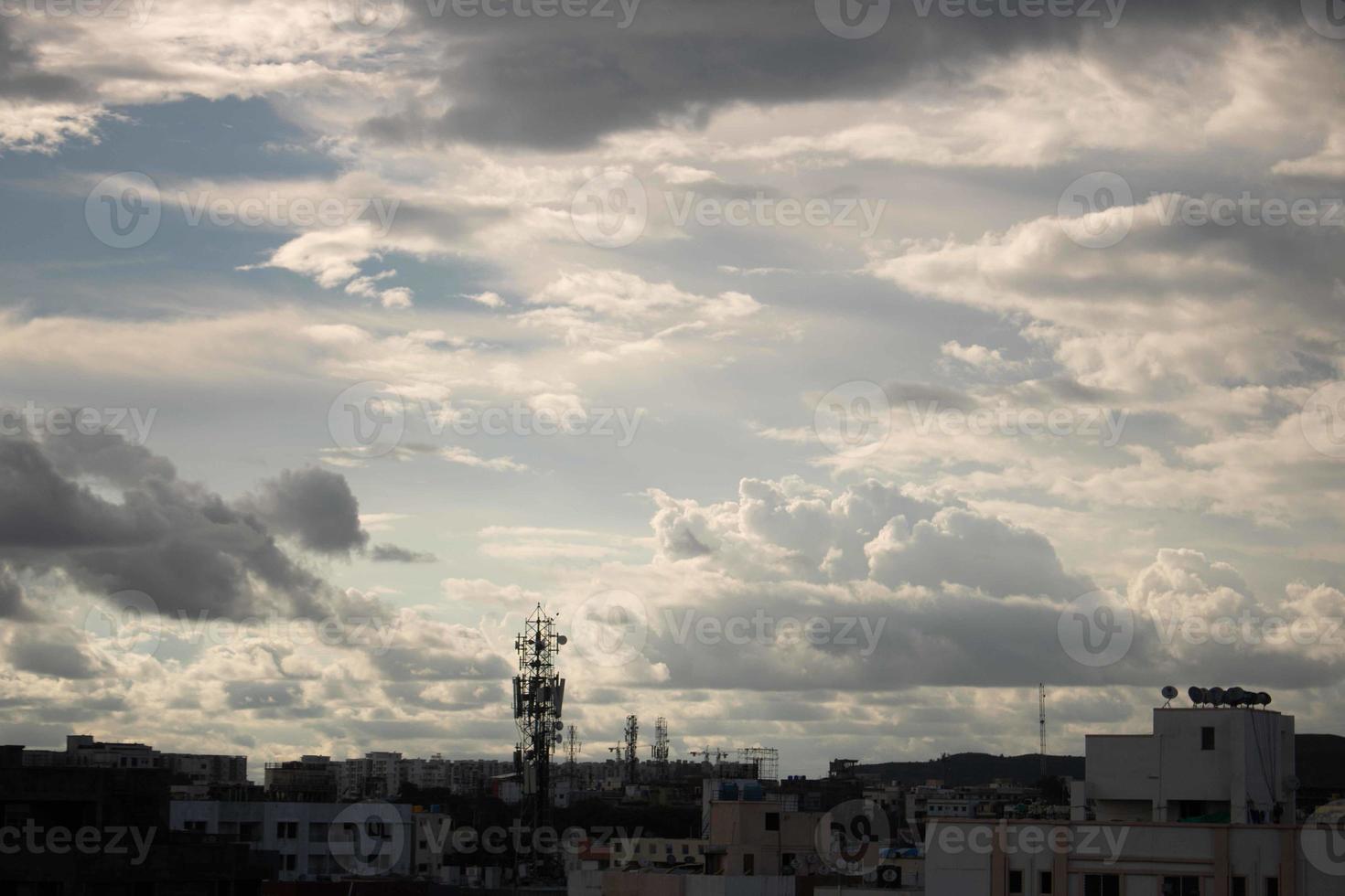 Summer blue sky cloud gradient light white background. Beauty clear cloudy in sunshine calm bright winter air bacground. Gloomy vivid cyan landscape in environment day horizon skyline view spring wind photo